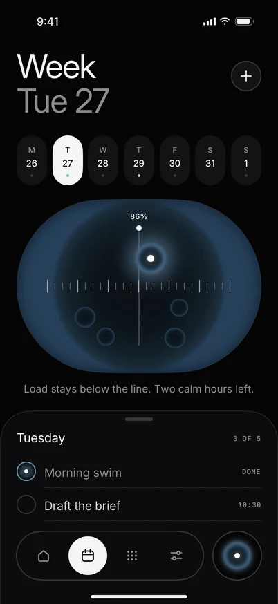 ro. week screen: Tuesday the 27th with two calm hours left